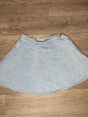 American Apparel Light Wash Denim Circle Skirt - Pale Blue